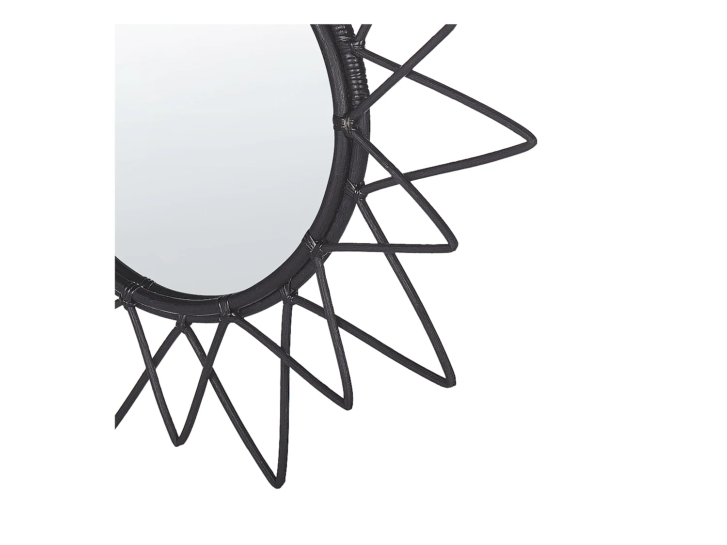 Lustro ścienne AROEK 61 cm 61 cm Rattan Czarny