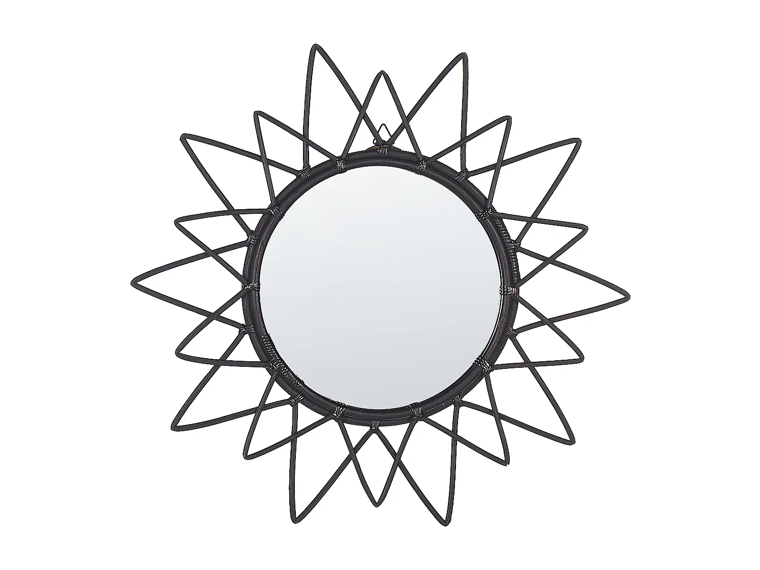 Miroir AROEK 61 cm 61 cm Rotin Noir