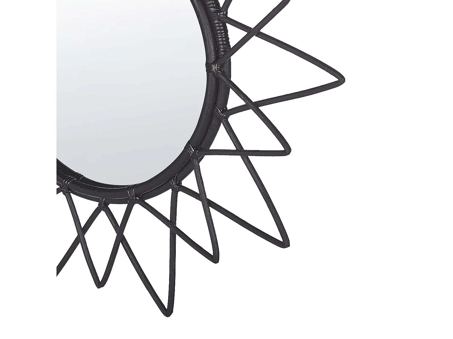 Miroir AROEK 61 cm 61 cm Rotin Noir