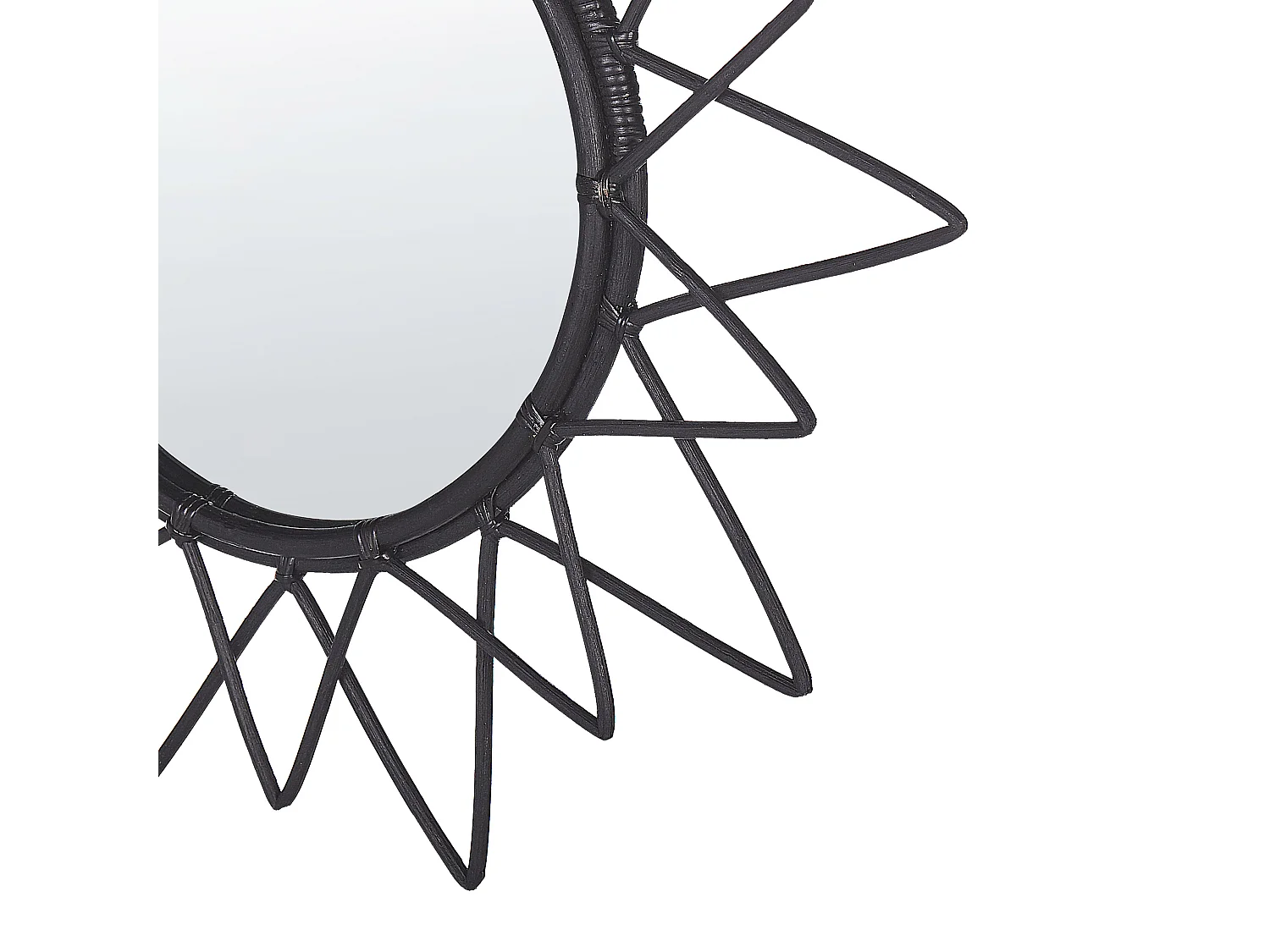 Specchio AROEK 61 cm 61 cm Rattan Nero