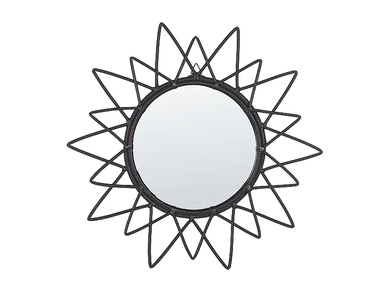 Lustro ścienne AROEK 61 cm 61 cm Rattan Czarny