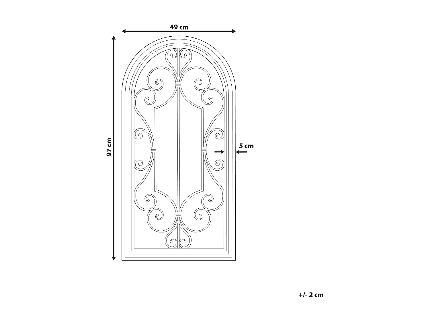 Specchio CAMPEL 49 cm 97 cm Metallo Nero