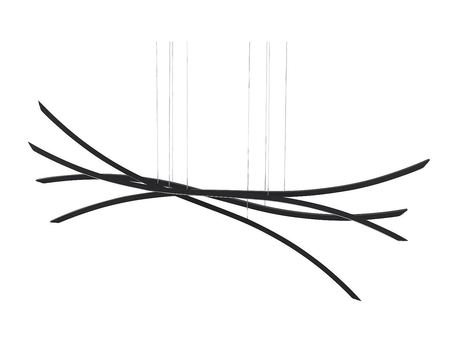 Hängelampe LED Metall schwarz Wellenform 4-flammig Industrie Design Modern Calao