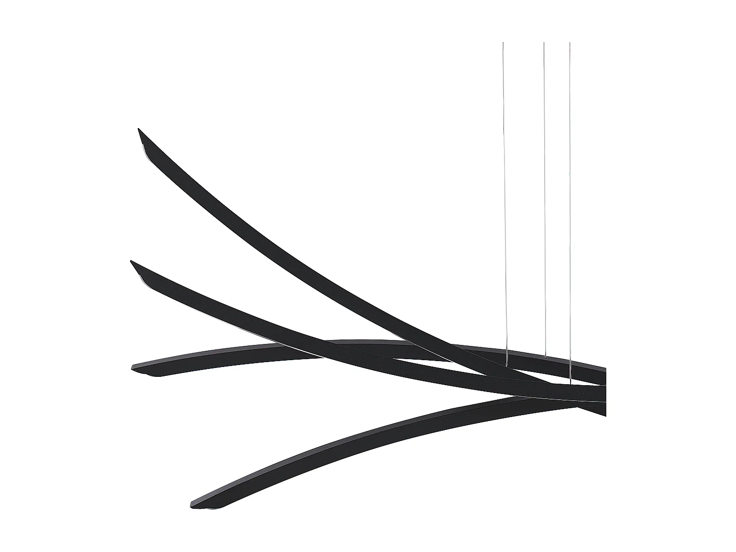 Hängelampe LED Metall schwarz Wellenform 4-flammig Industrie Design Modern Calao