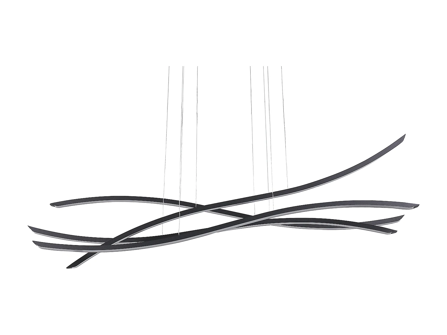 Hängelampe LED Metall schwarz Wellenform 4-flammig Industrie Design Modern Calao