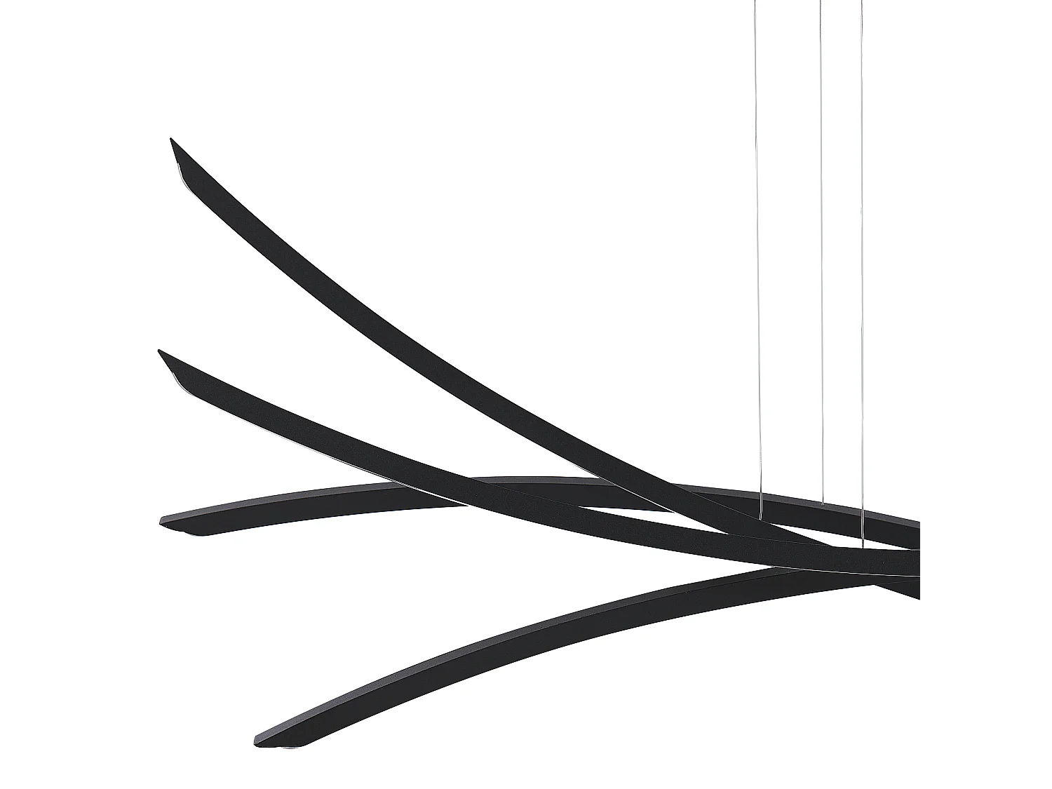 Hängelampe LED Metall schwarz Wellenform 4-flammig Industrie Design Modern Calao