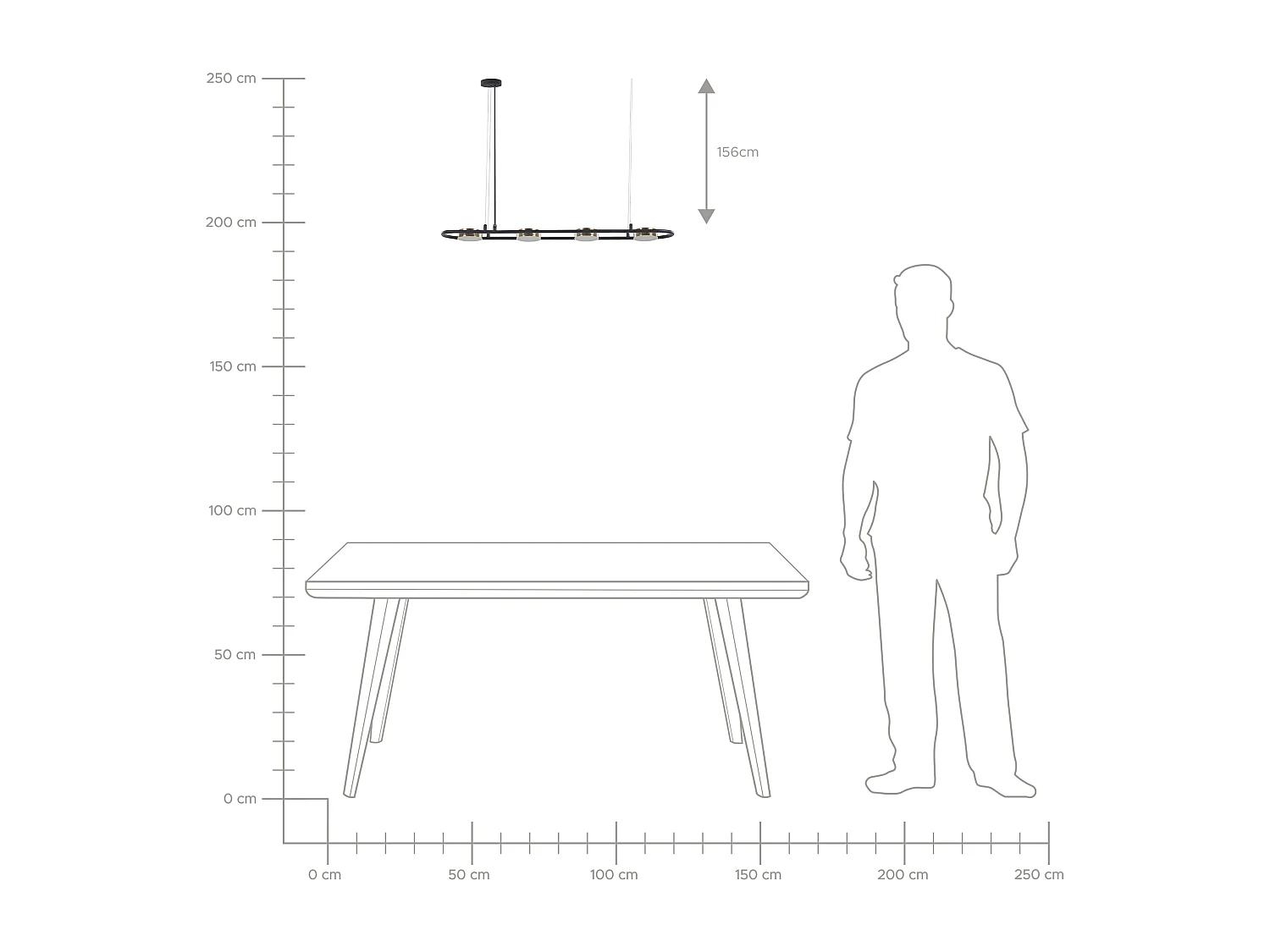 Hängelampe Metall schwarz / Messing Oval 4-flammig Modern Mali