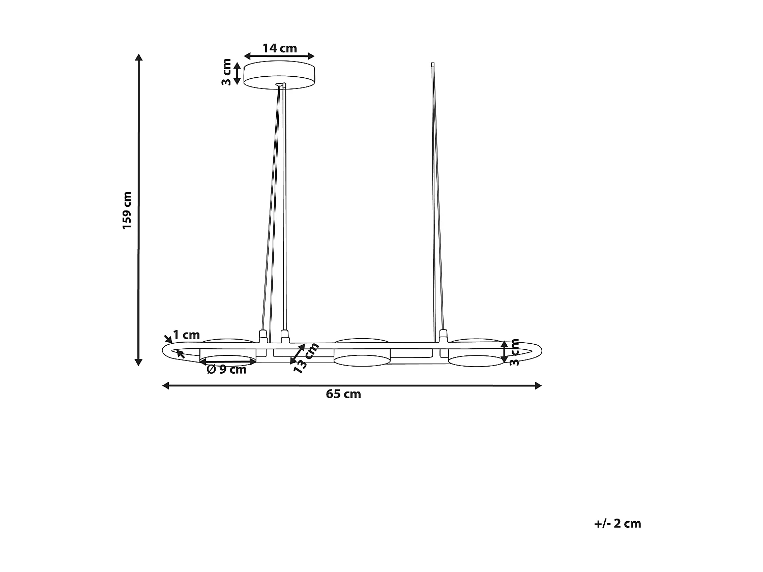 Lampadario a LED MALI Metallo Nero
