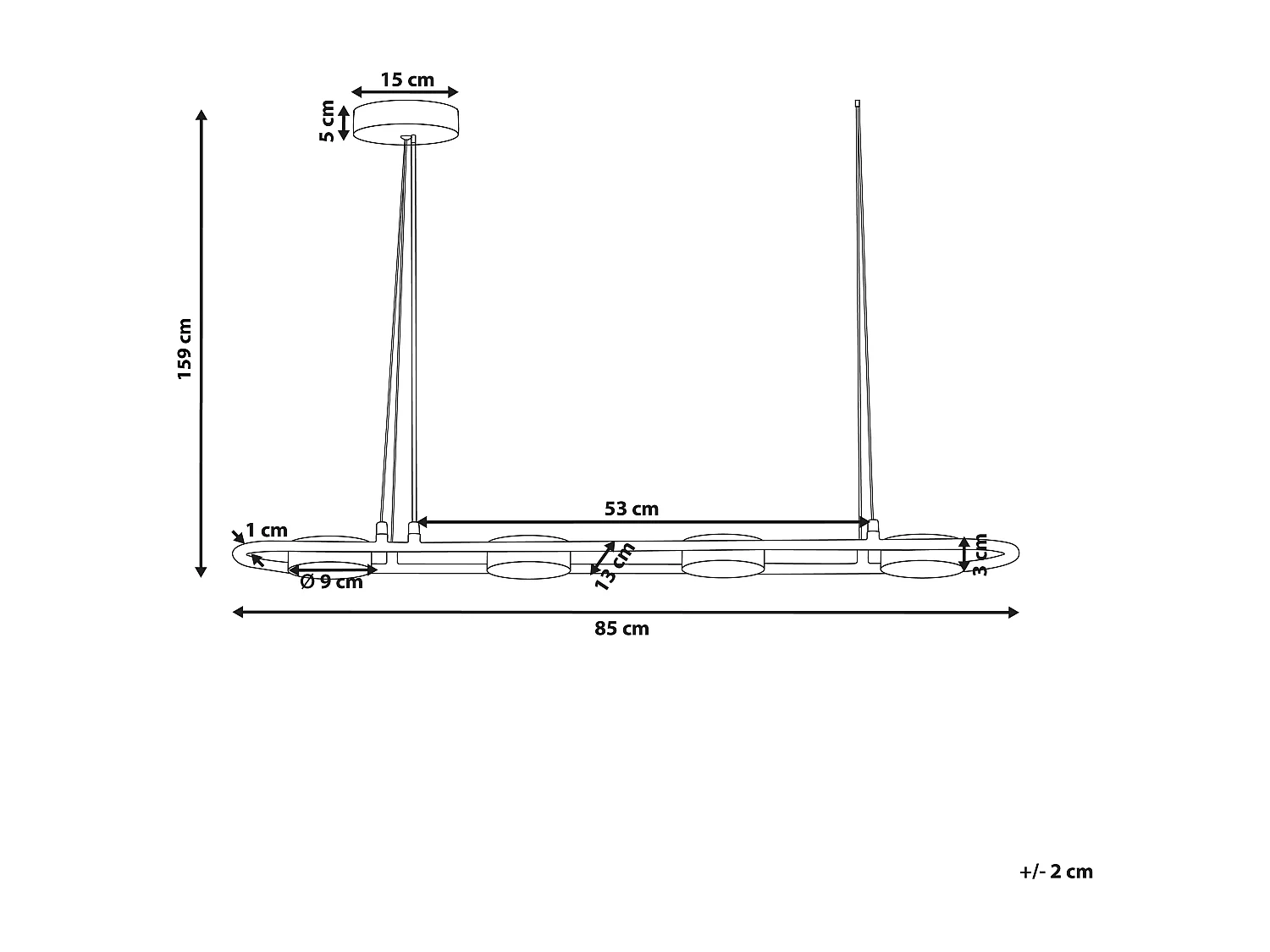 Lampe LED suspendue MALI Métal Noir