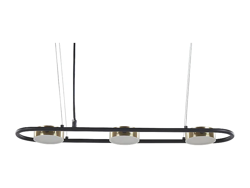 Hängelampe Metall schwarz / Messing Oval 3-flammig Modern Mali