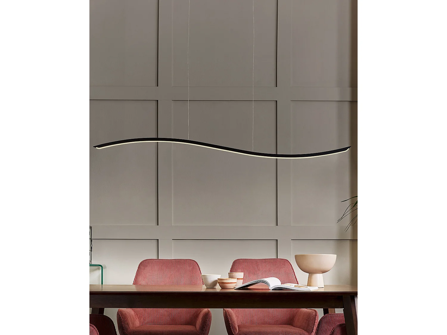 Candeeiro LED suspenso CALAO Metal Preto