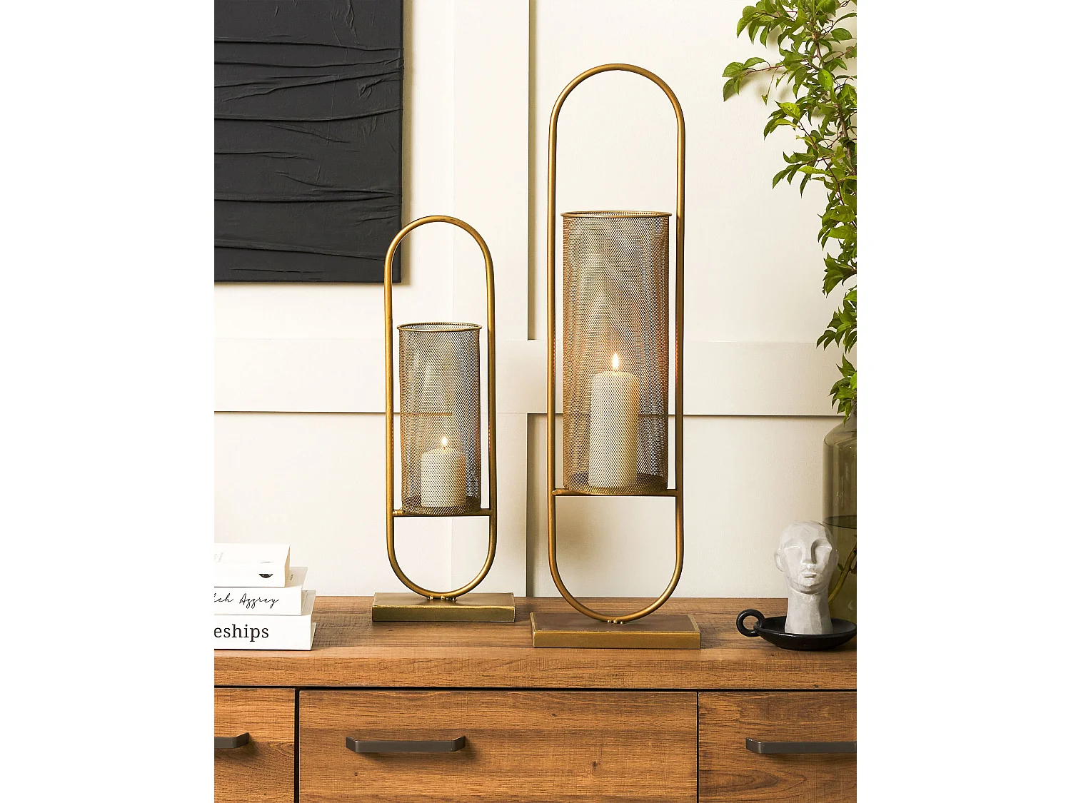 Kaarshouder BOHOL Metaal 53 cm Goud