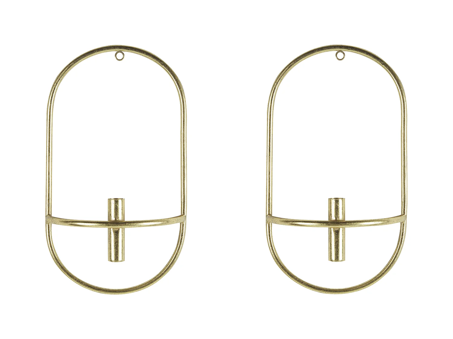 Lot de 2 bougeoirs CAVIANA Métal 38 cm Doré