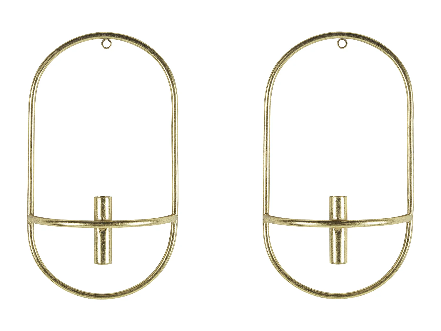 Lot de 2 bougeoirs CAVIANA Métal 38 cm Doré