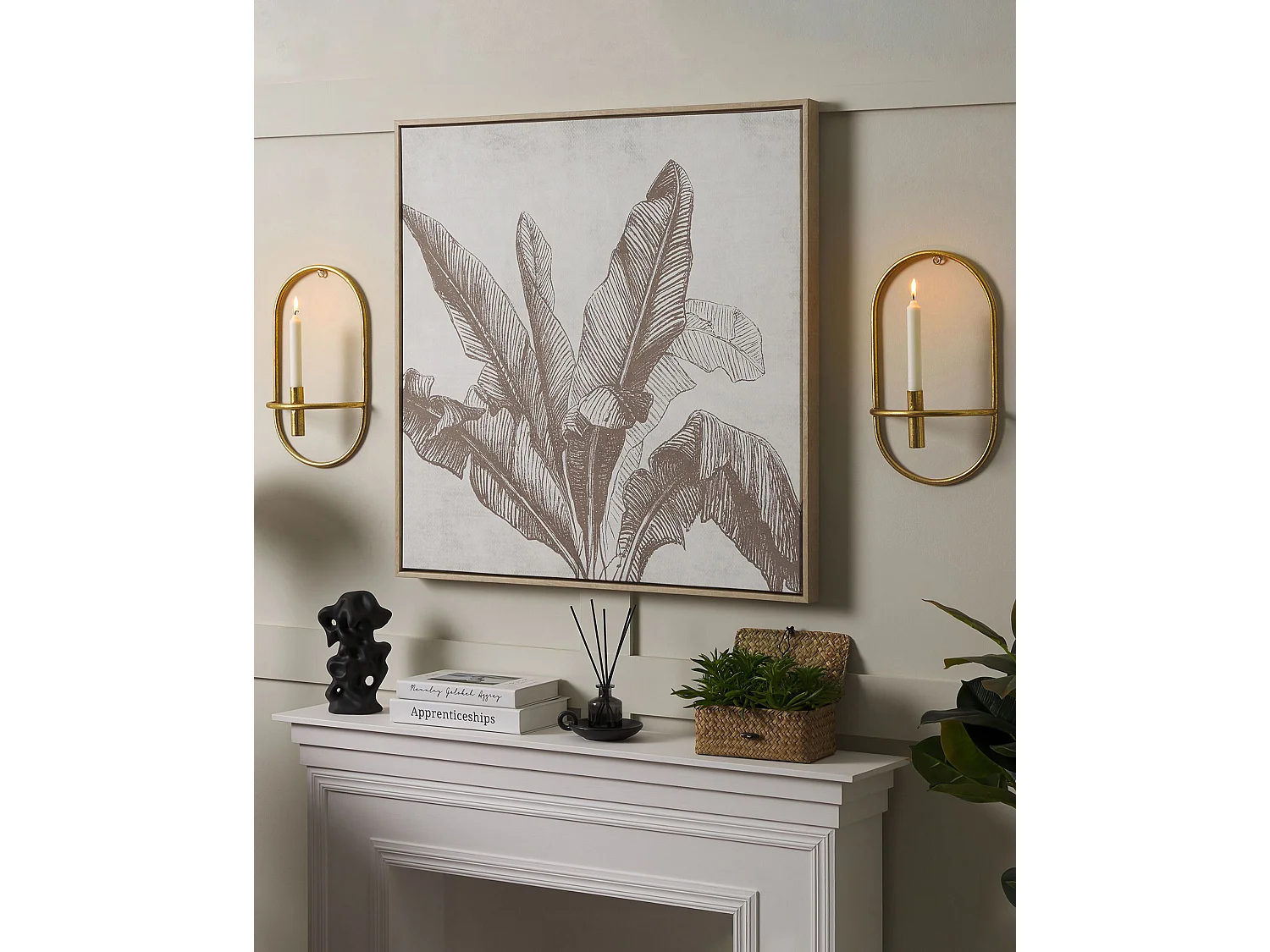 Lot de 2 bougeoirs CAVIANA Métal 38 cm Doré