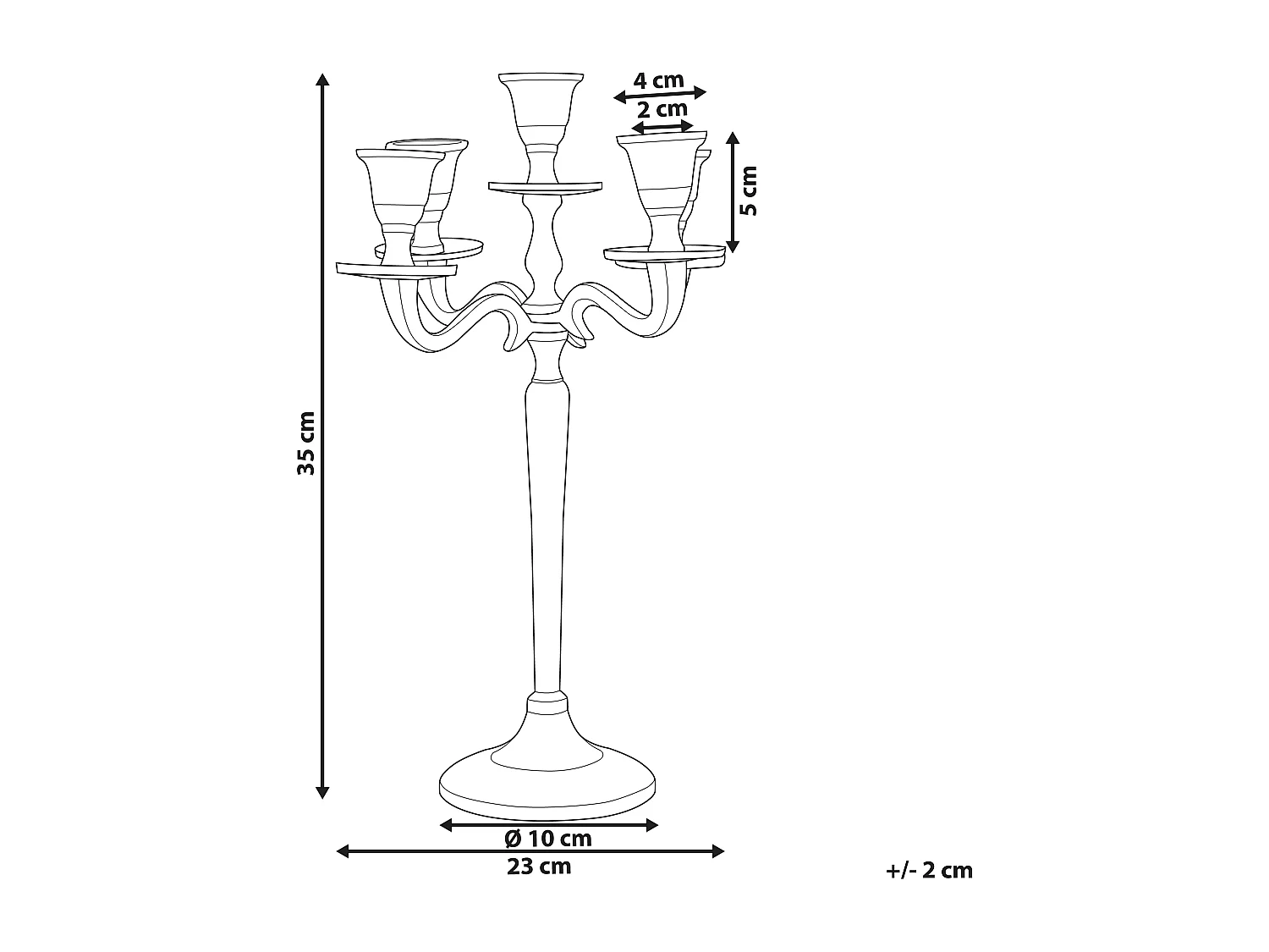 Portacandele PETRA Metallo 35 cm Argento