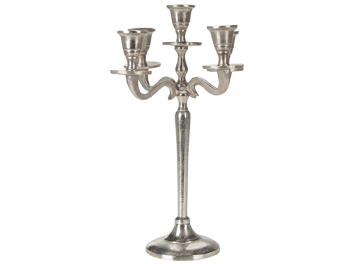 Świecznik PETRA Metal 35 cm Srebrny