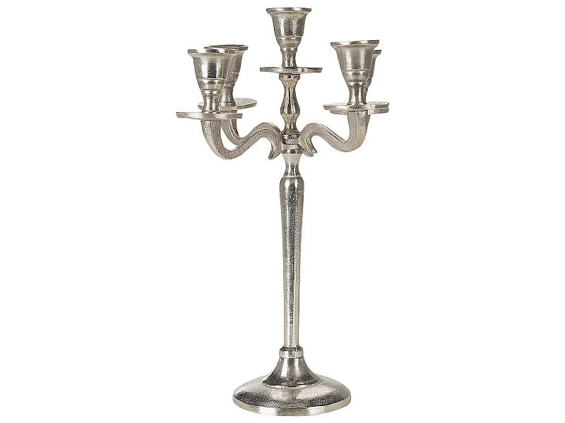 Świecznik PETRA Metal 35 cm Srebrny