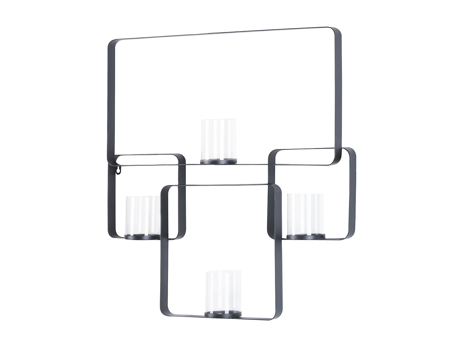 Castiçal de parede PALAWAN Metal 65 cm Preto