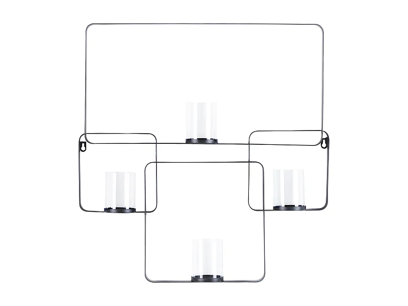 Portacandele da parete PALAWAN Metallo 65 cm Nero