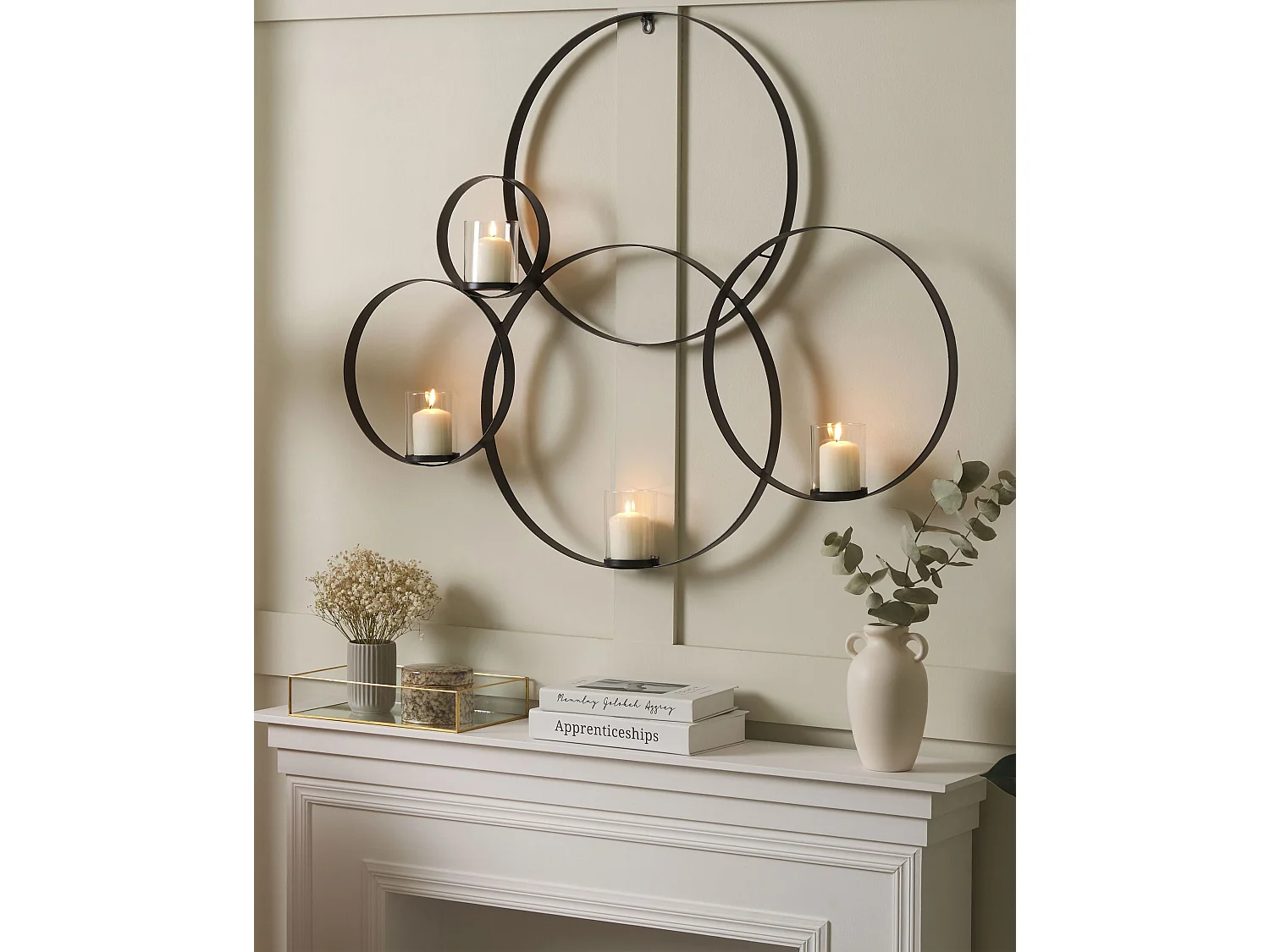 Świecznik wiszący BURU Metal 80 cm Czarny