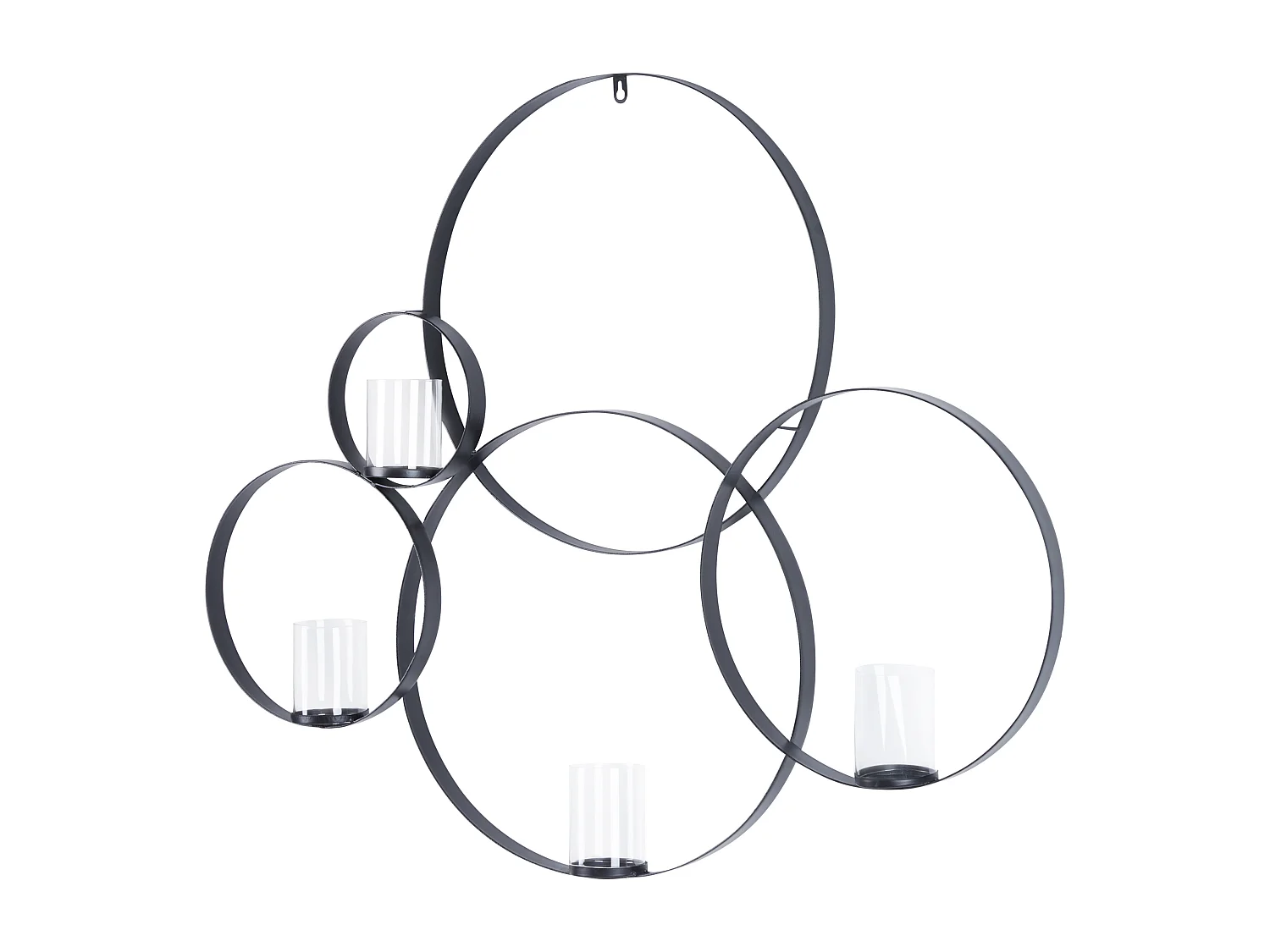 Świecznik wiszący BURU Metal 80 cm Czarny