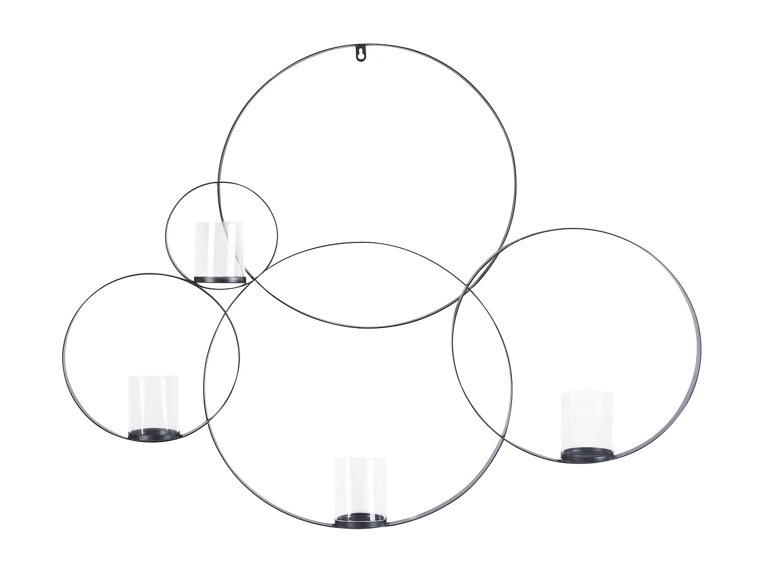 Castiçal de parede BURU Metal 80 cm Preto