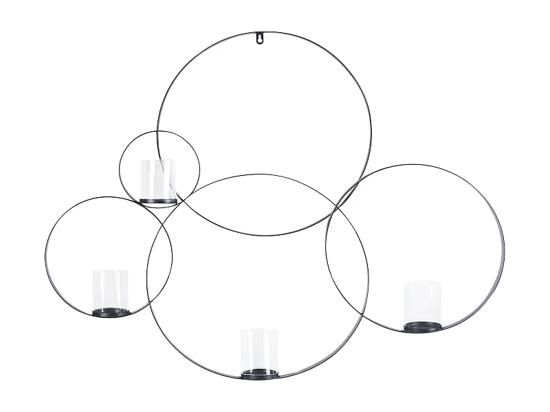 Bougeoir mural BURU Métal 80 cm Noir