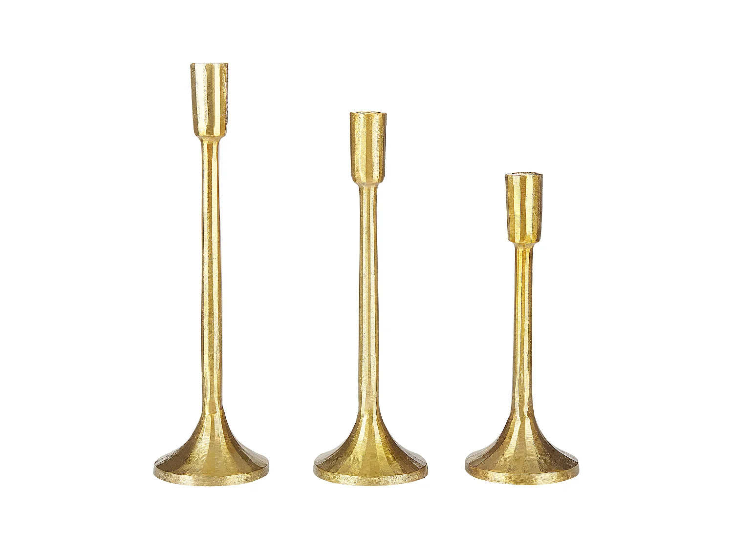 Lot de 3 bougeoirs ZIMBABWE Métal 36 cm Doré