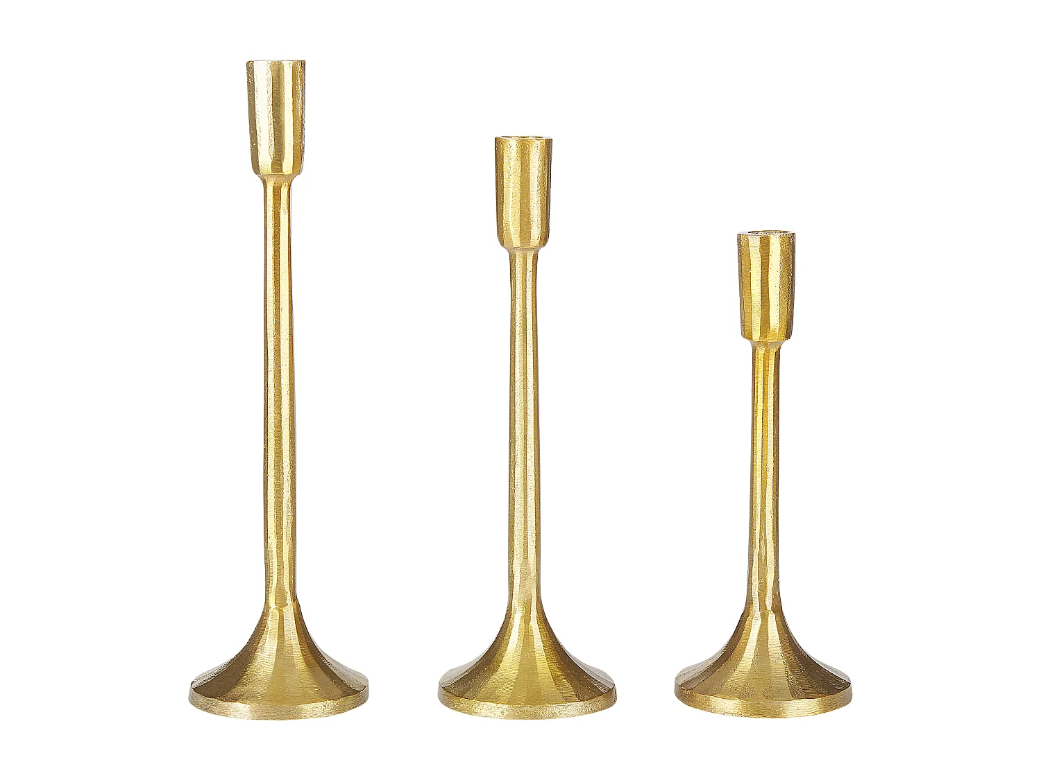Set van 3 kaarshouders ZIMBABWE Metaal 36 cm Goud