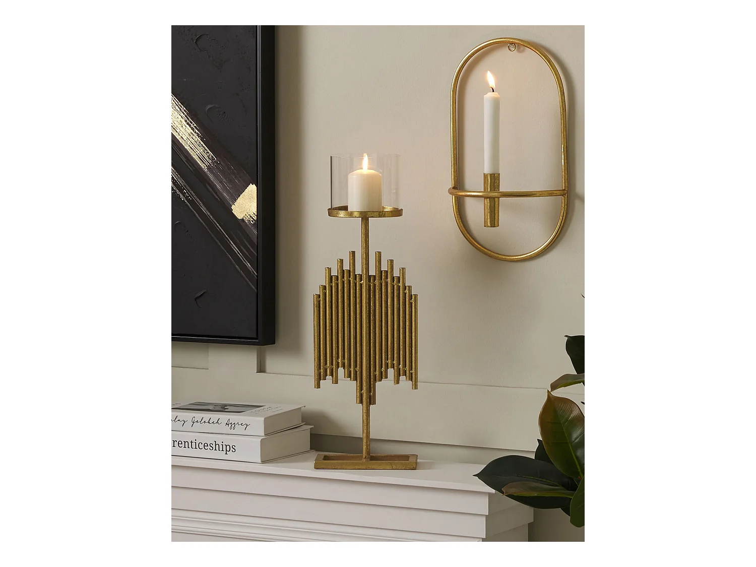 Kaarshouder NIAS Metaal 53 cm Goud