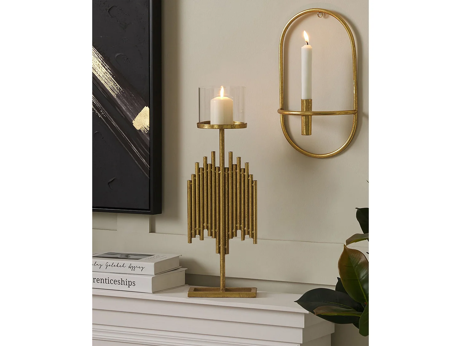 Bougeoir NIAS Métal 53 cm Doré