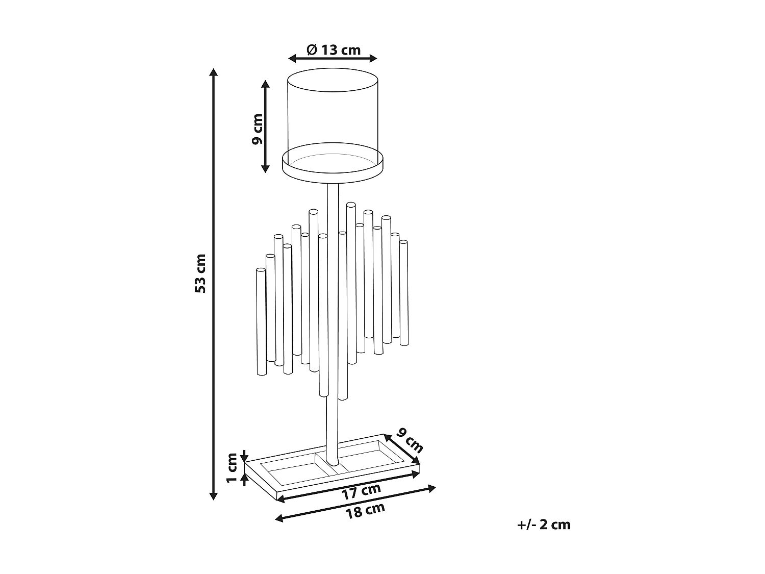 Candelabro NIAS Metal 53 cm Dourado