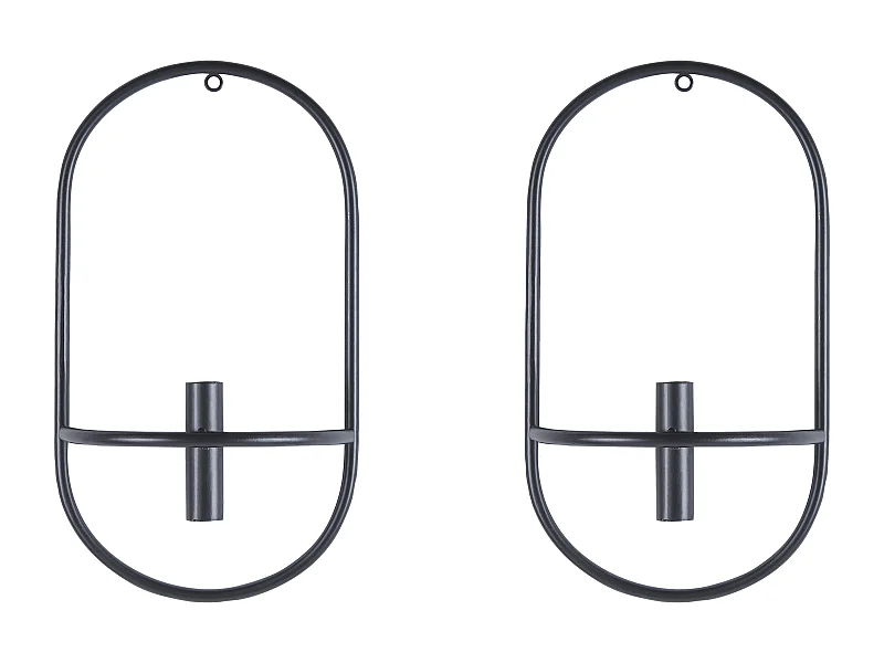 Lot de 2 bougeoirs CAVIANA Métal 38 cm Noir