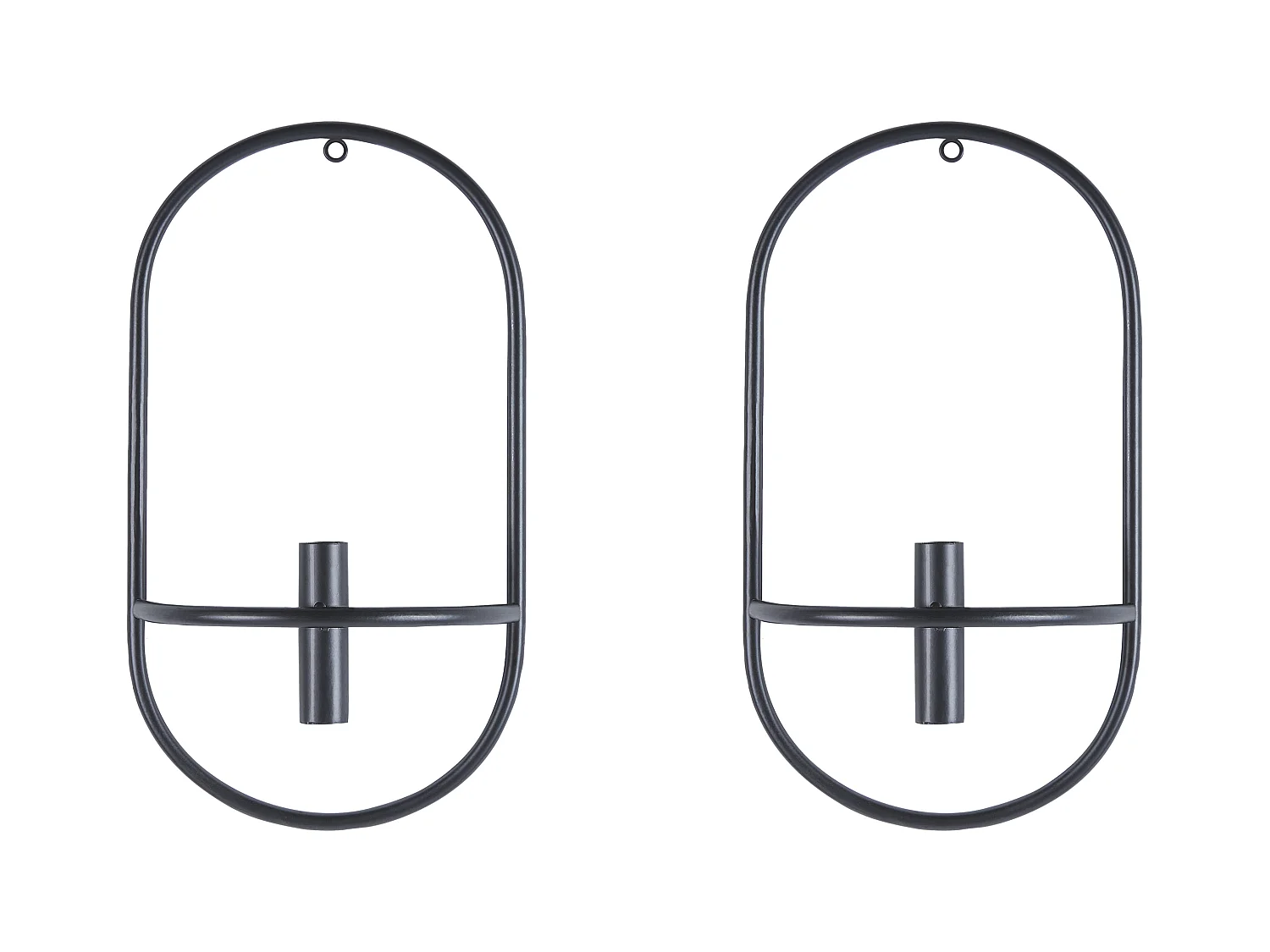 Lot de 2 bougeoirs CAVIANA Métal 38 cm Noir