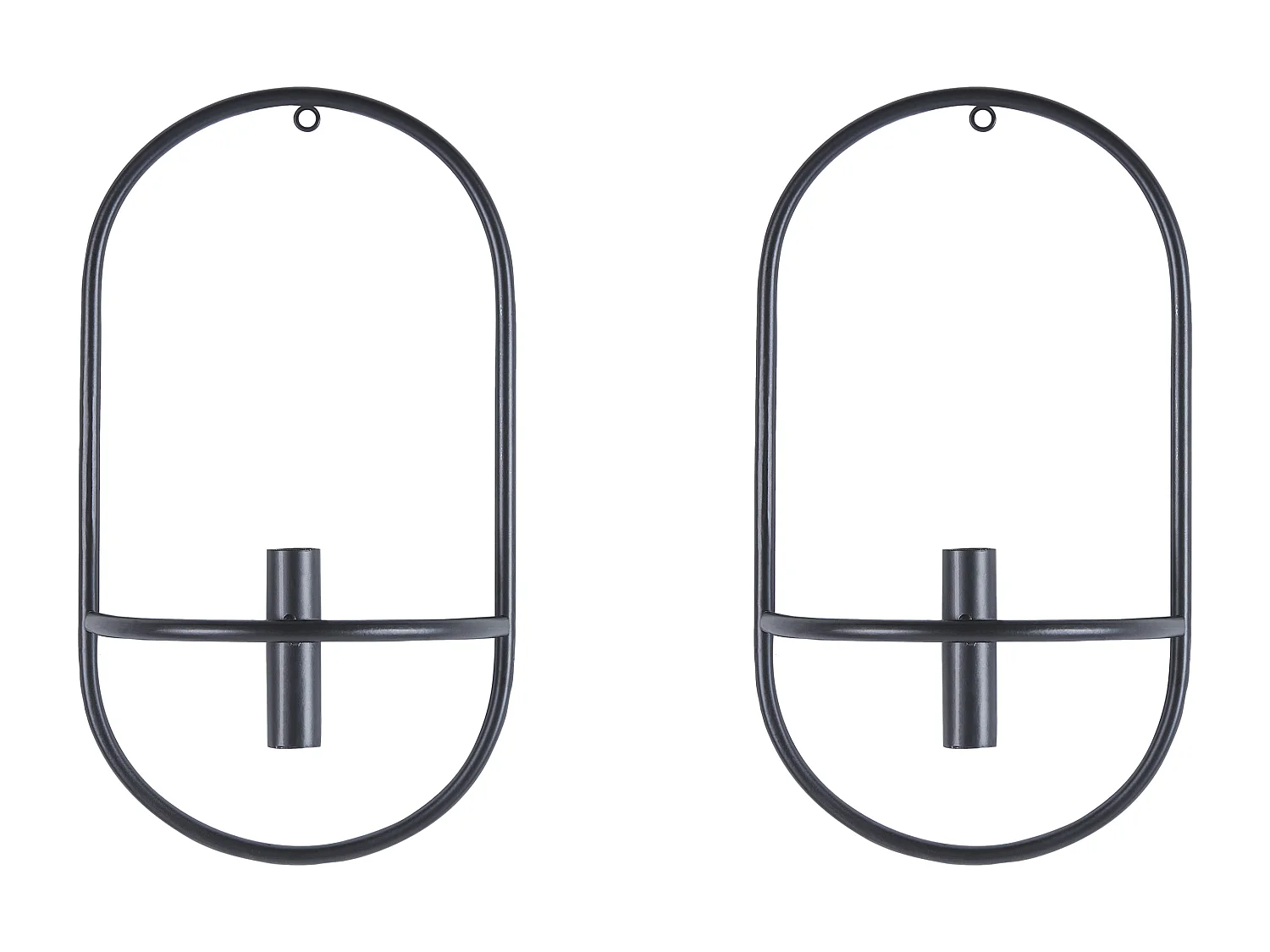 Wandkerzenhalter 2er Set CAVIANA Metall 38 cm Schwarz