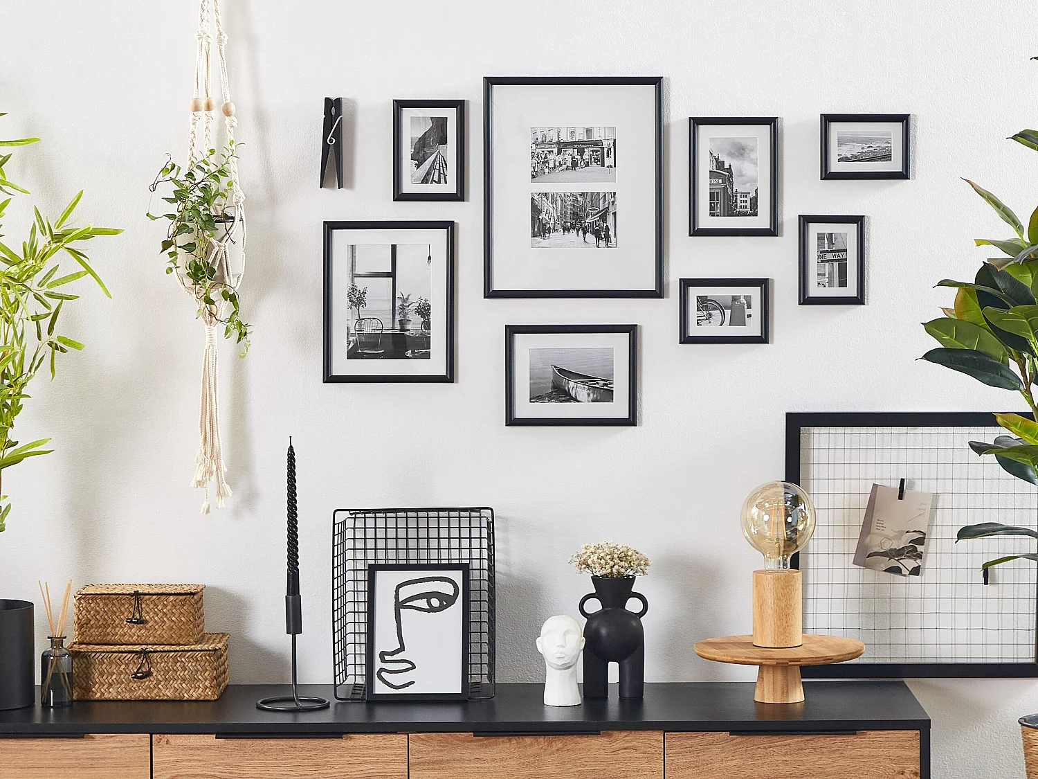 Cadre photo GARANGO Motif urbain Motif marin Noir