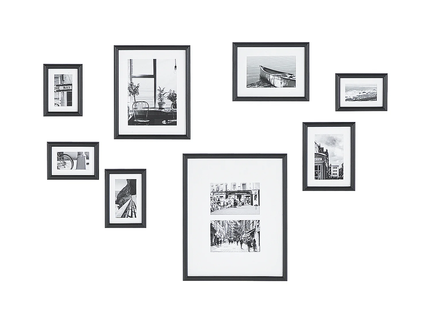 Cadre photo GARANGO Motif urbain Motif marin Noir