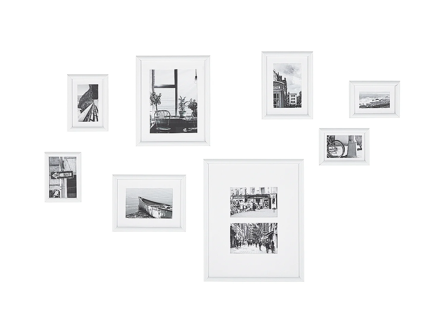 Lot de 8 cadres photo GARANGO Motif urbain Blanc