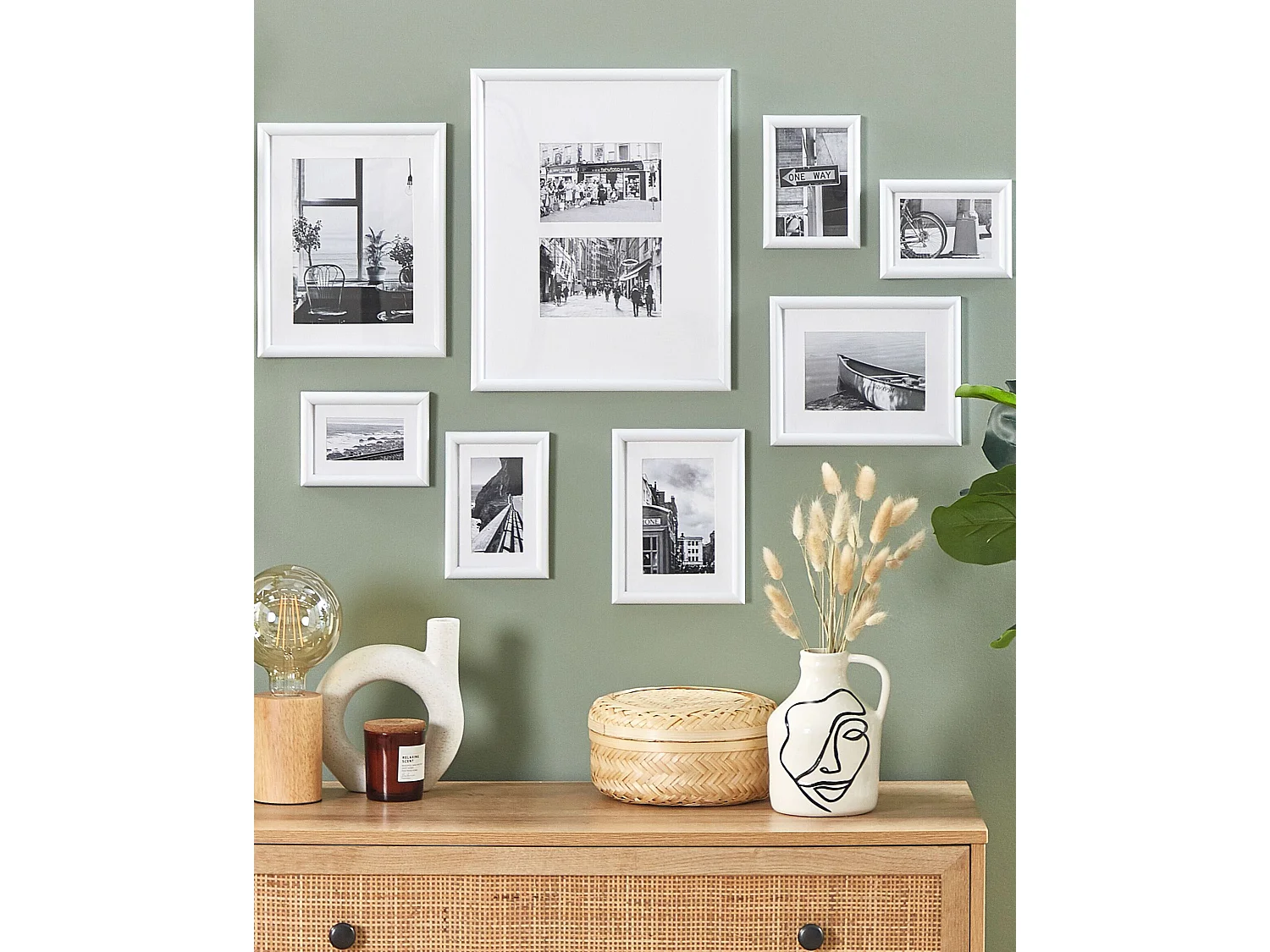 Lot de 8 cadres photo GARANGO Motif urbain Blanc
