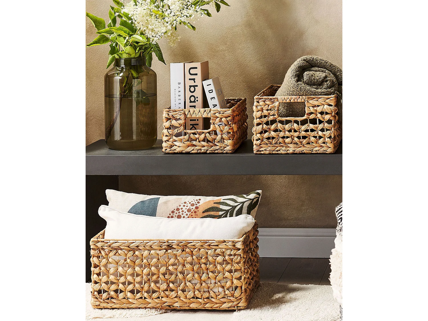 Lot de 3 paniers MINNOW Osier Naturel