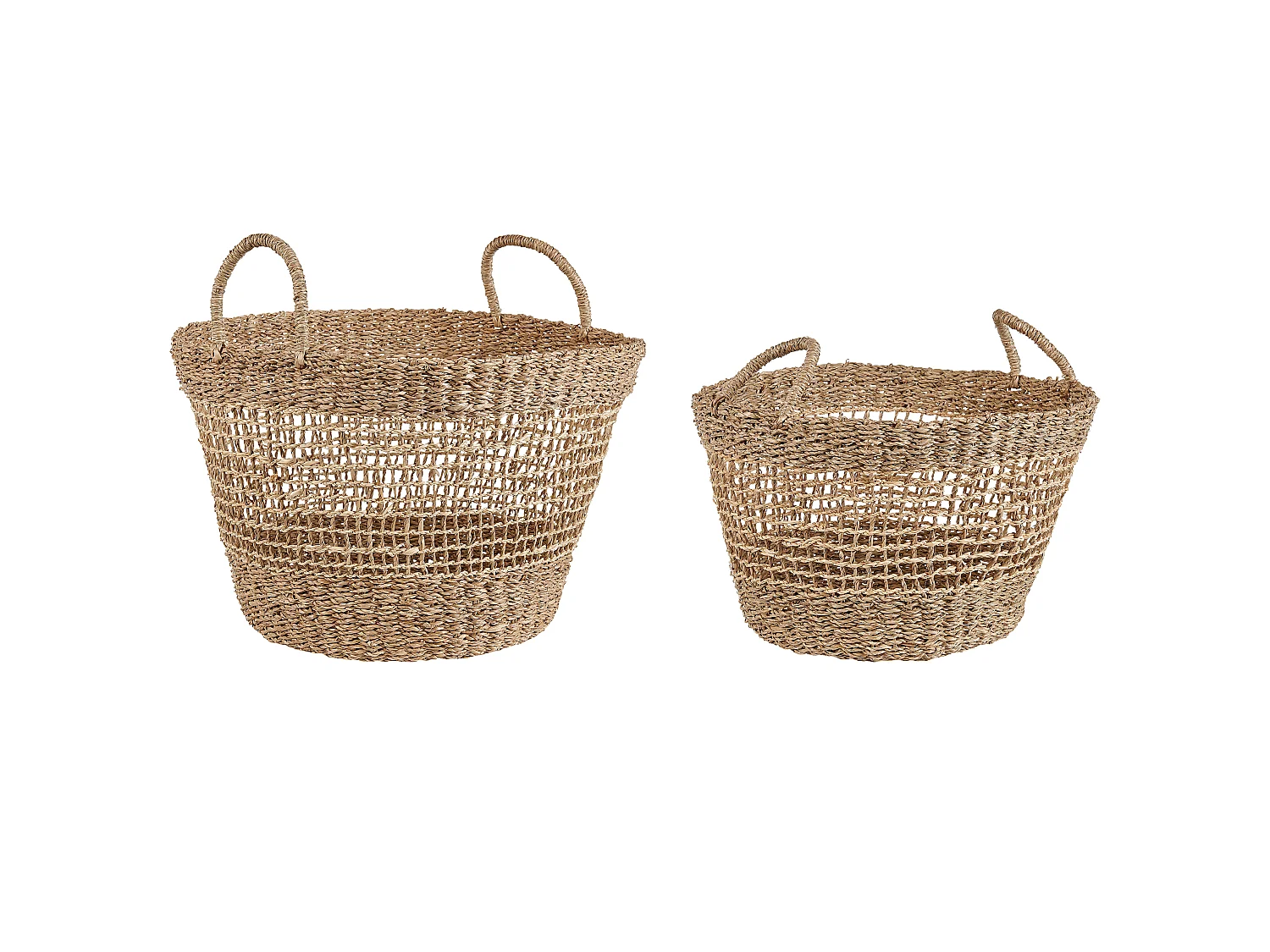 Set of 2 Baskets AROWANA Seagrass Natural