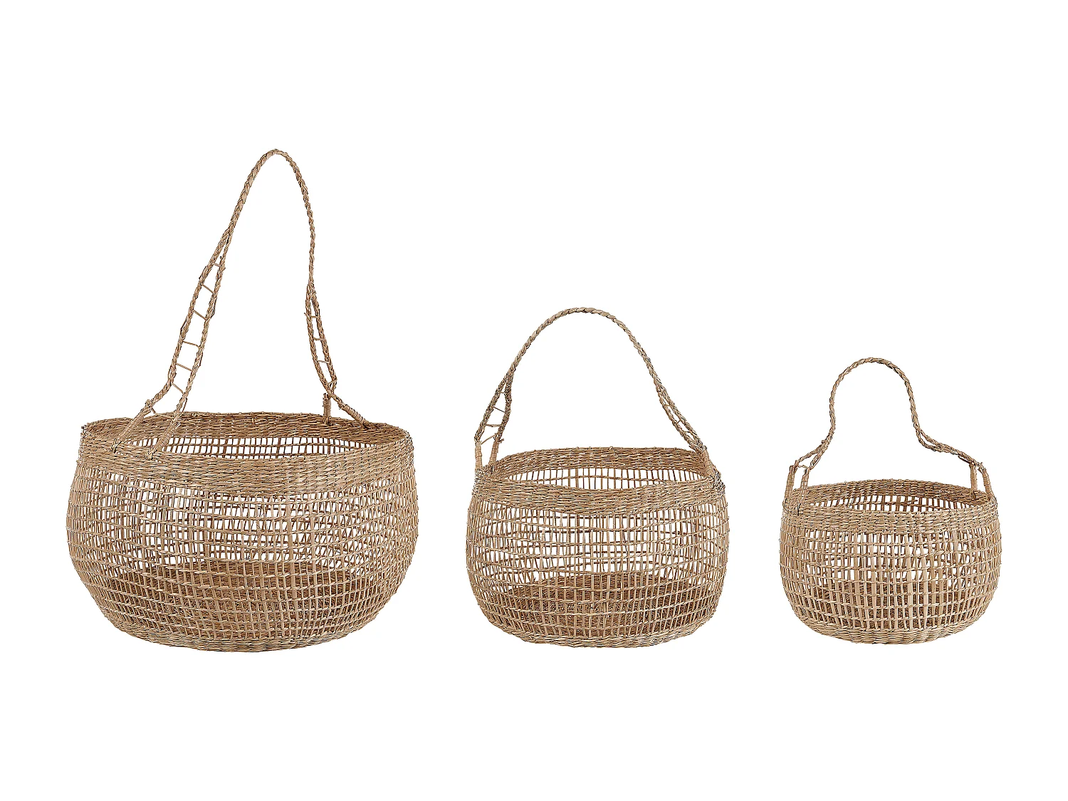 Lot de 3 paniers ARAPAIMA Herbier marin Frêne naturel