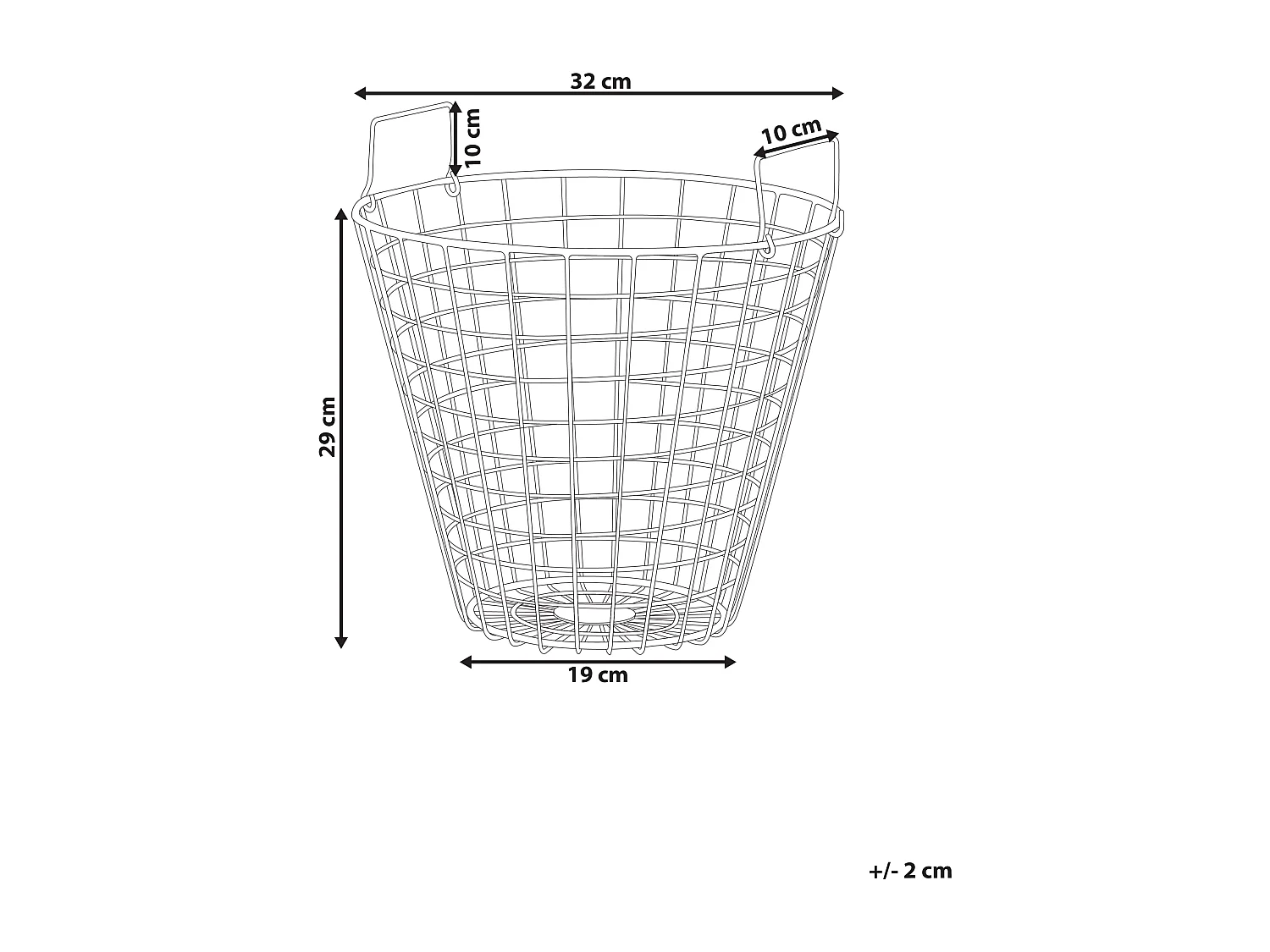 Cesta NITMA Metal Dorado