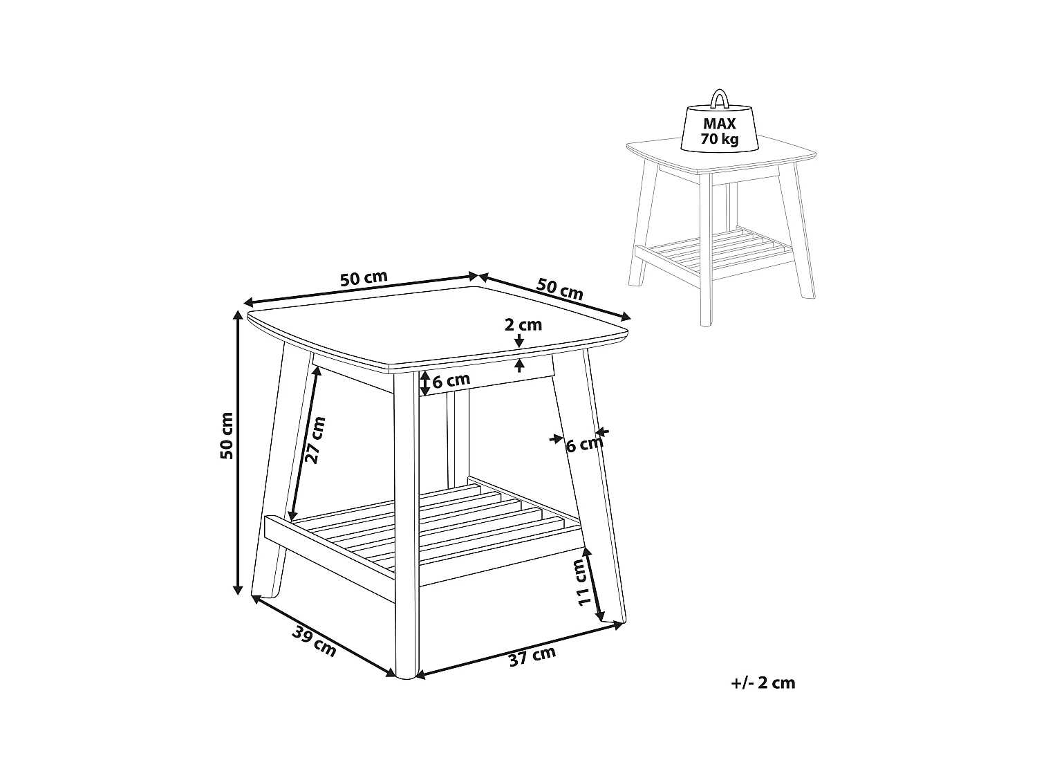 Tavolino da caffè TULARE Legno Marrone chiaro