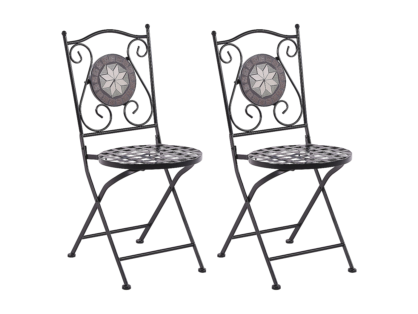 Lot de 2 chaises de jardin en métal noir CARIATI