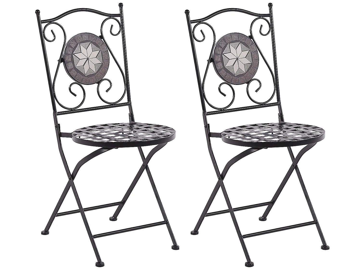 Lot de 2 chaises de jardin CARIATI Métal Noir