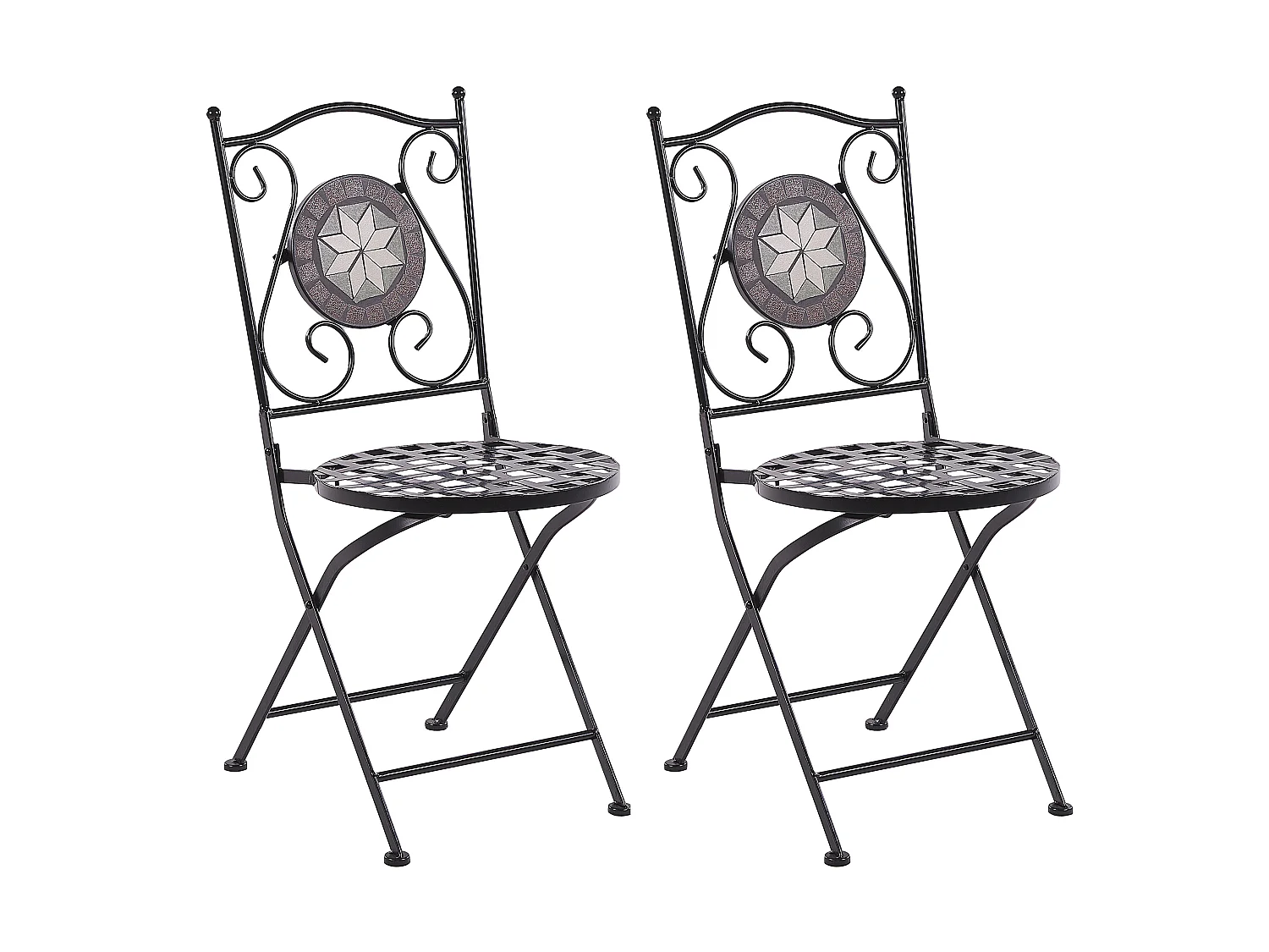 Lot de 2 chaises de jardin CARIATI Métal Noir