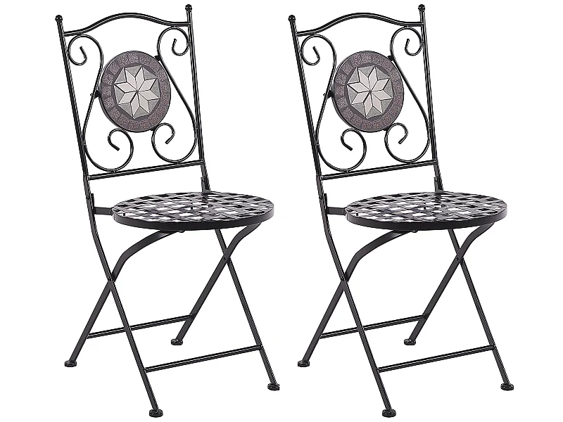 Lot de 2 chaises de jardin CARIATI Métal Noir