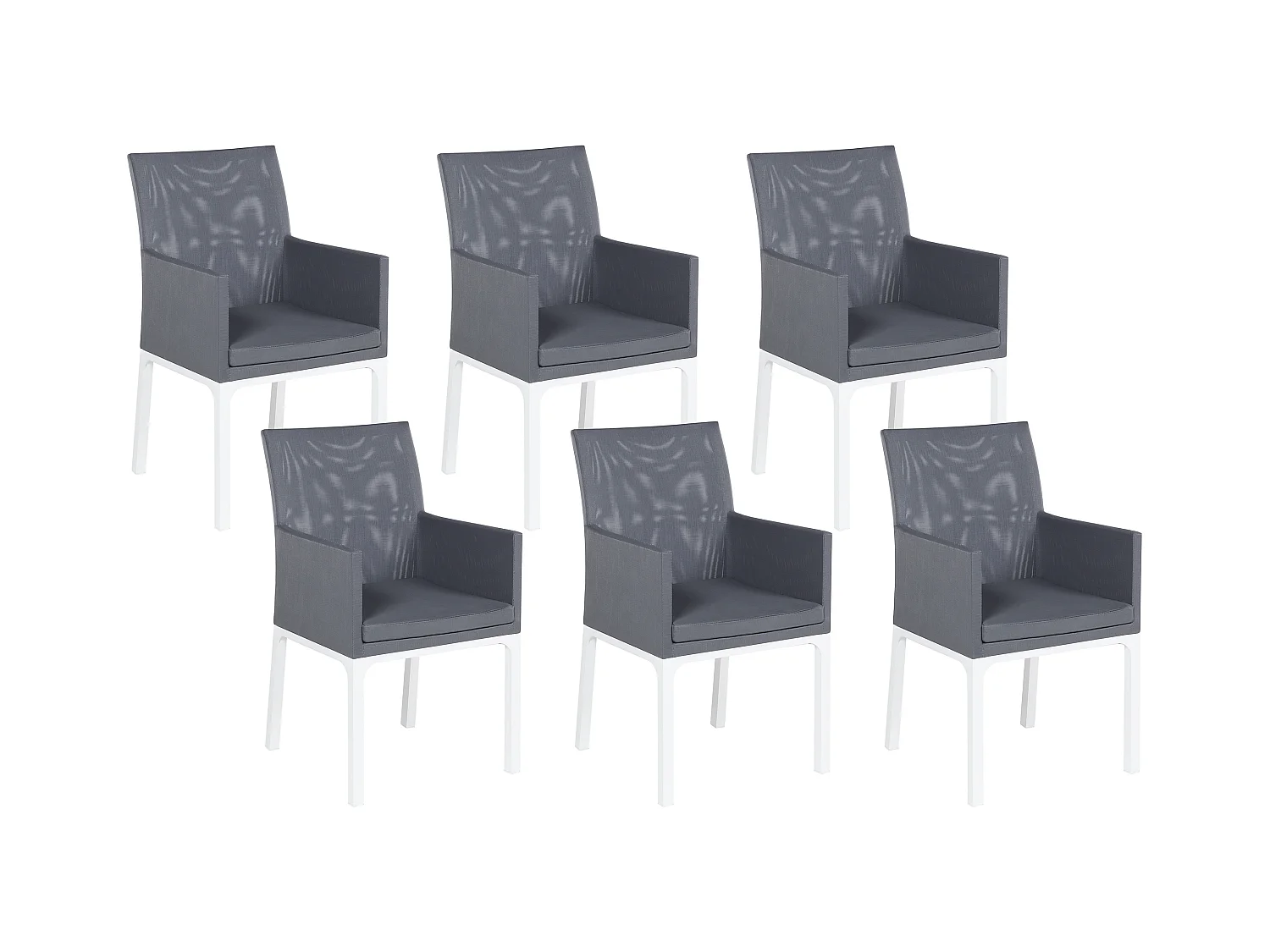 Lot de 6 chaises de jardin BACOLI Tissu Gris foncé
